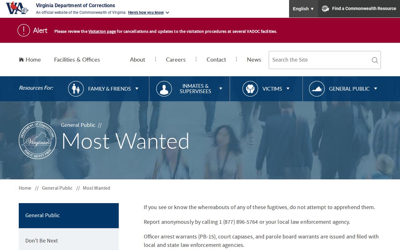Frederick County probation and parole limited wanted source