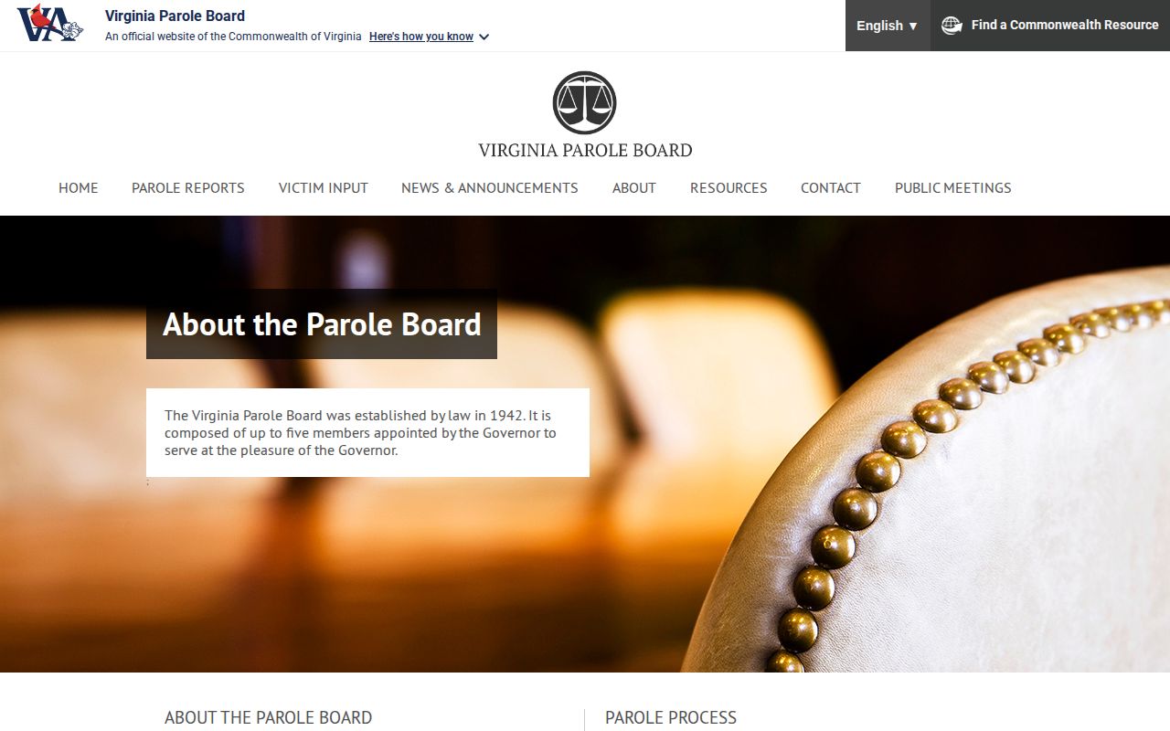 Frederick County parole records on Virginia Parole Board overview